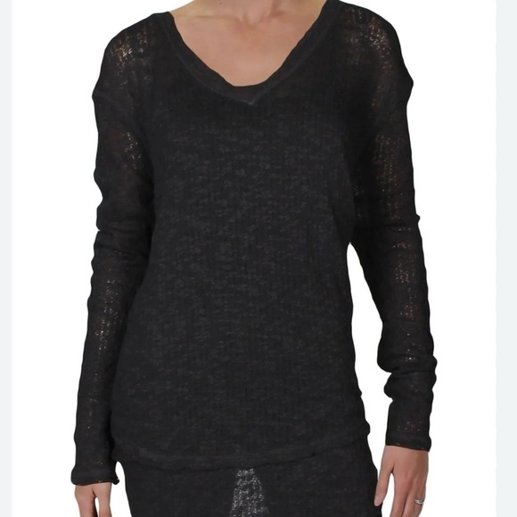 We The Free Gray Ocean Air Hacci Pullover Knit Top Small - Picture 1 of 14